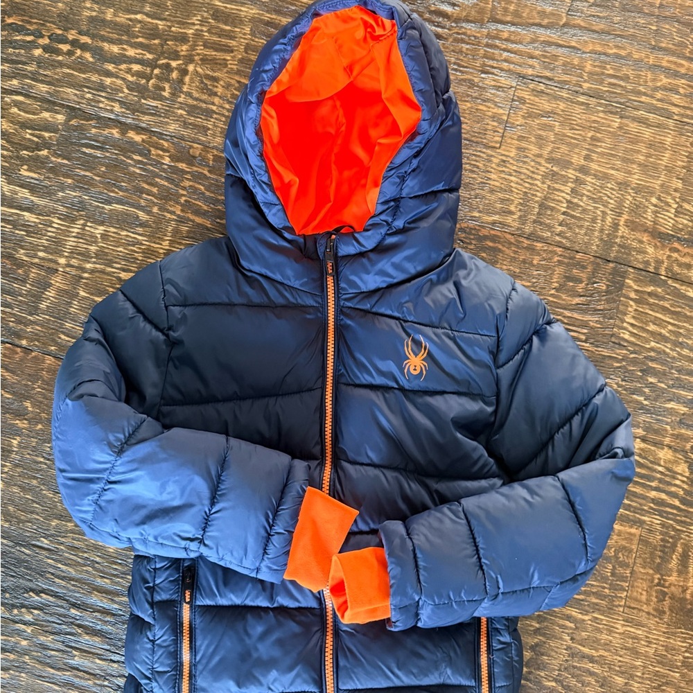 Spyder Blue and Orange Puffer Jacket size 5/6